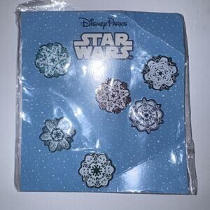 Disney Pins Star Wars Snowflakes 6 Christmas Trading Park Pin Card 2016 Set New